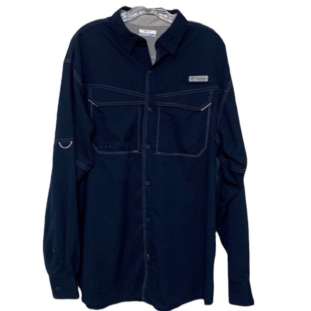 Columbia PFG long sleeve, navy  fishing shirt size large
